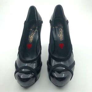HANDMADE PATENT LEATHER WOMAN PLATFORM HEELS